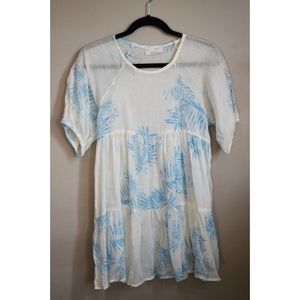 Boutique Sheer White Pattern Dress